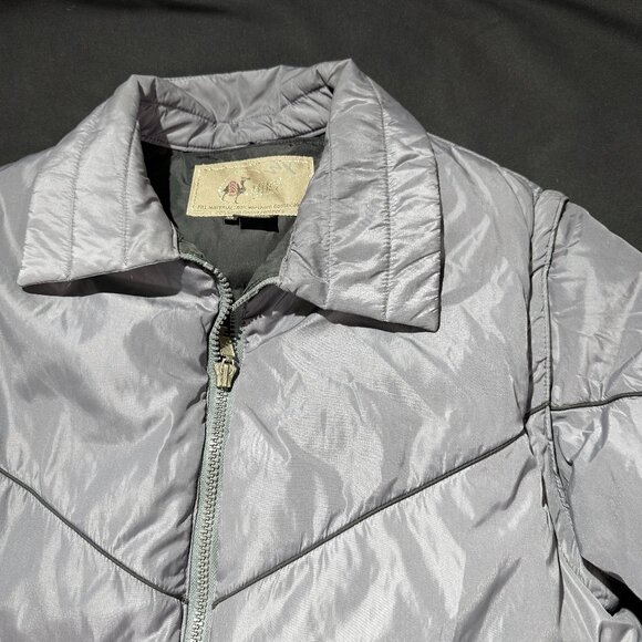 Camel Goose Down Jacket VINTAGE XL Gray Very Heavy 70s/80s - Picture 1 of 9